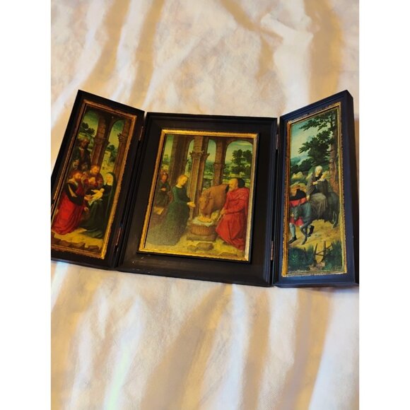 Adriaen Isenbrant Triptych Life Of The Virgin Wood Vintage - Picture 1 of 16